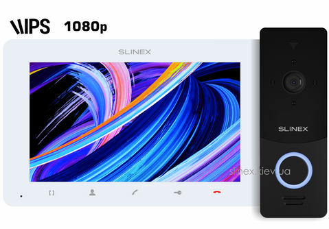 Комплект відеодомофону Slinex SM-07MHD white + ML-20HD black