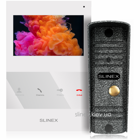 Комплект видеодомофона Slinex SQ-04 white + ML-16HR silver