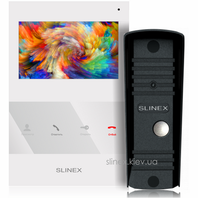 Комплект відеодомофону Slinex SQ-04M white + ML-16HR black