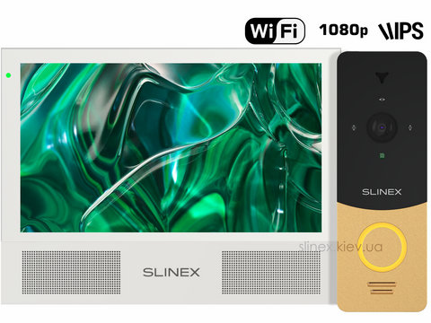 Комплект відеодомофону Slinex Sonik 7 AI white + ML-20HD gold_black