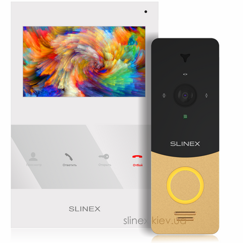 Комплект відеодомофону Slinex SQ-04M white + ML-20HD gold/black