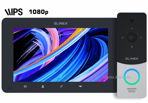 Комплект відеодомофону Slinex SM-07MHD grafit + ML-20HD silver_black