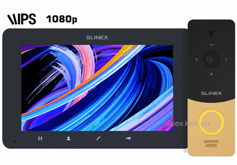 Комплект видеодомофона Slinex SM-07MHD grafit + ML-20HD gold_black